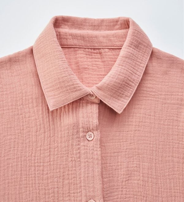 YU'NOW（ユナウ）の「【上下２点セット】Ｗガーゼシャツパジャマ（パジャマ・ルームウェア）」｜詳細画像