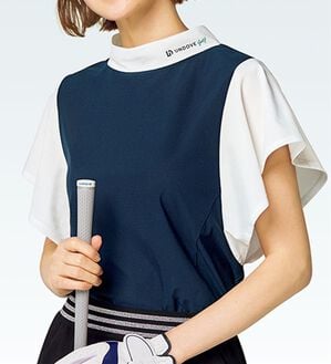 BELLUNA（ベルーナ）の「＜ＦＬＥＸ　ＤＲＹ＞配色フレアースリーブトップス（カットソー）」｜ネイビー系