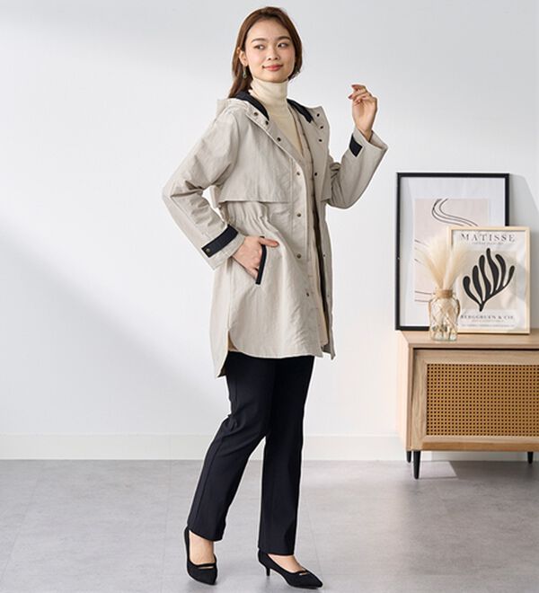 BELLUNA（ベルーナ）の「おしゃれの主役！蓄熱中わたベスト付配色コート（ハーフコート）」｜詳細画像