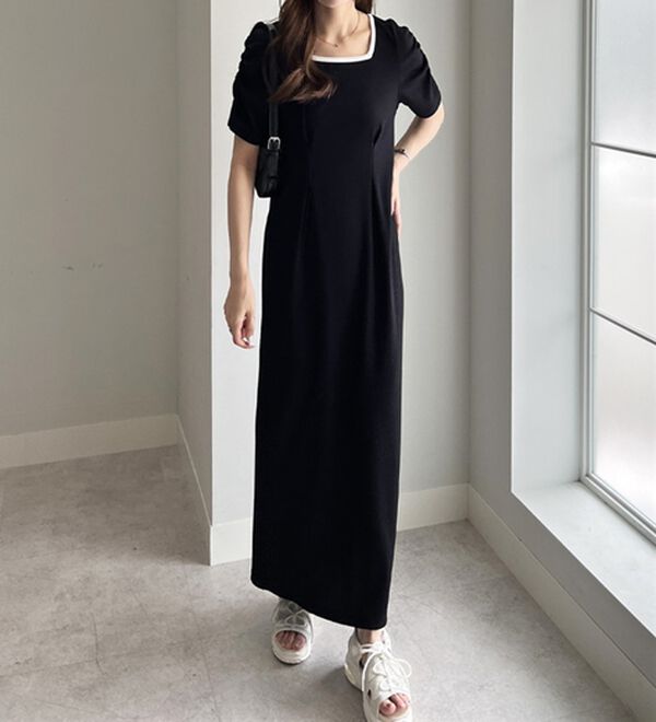 GeeRA（ジーラ）の「バックオープン配色リブワンピース（その他ワンピース）」｜詳細画像