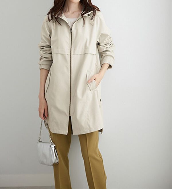 BELLUNA（ベルーナ）の「はっ水加工ボンディング素材ロング丈パーカー（ロングコート）」｜詳細画像