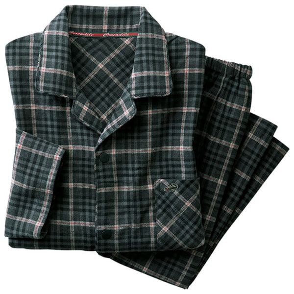 「【２着組】＜クロコダイル＞綿１００％らく開きパジャマ（メンズルームウェア）」｜詳細画像