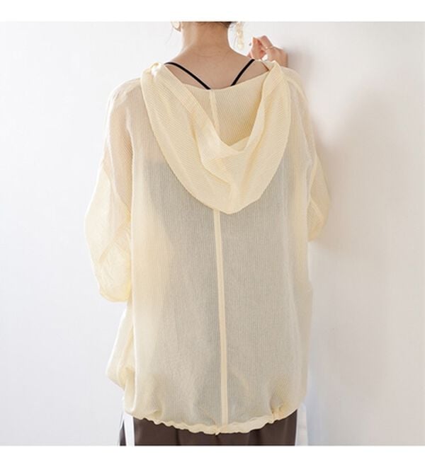 GeeRA（ジーラ）の「シアー素材ストライプアノラックパーカー（パーカー）」｜詳細画像