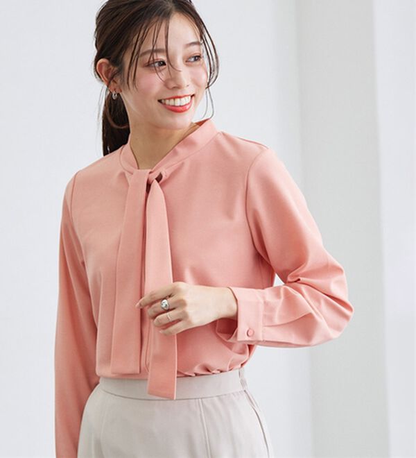 Pierrot（ピエロ）の「タイデザインＴブラウス（ブラウス）」｜詳細画像