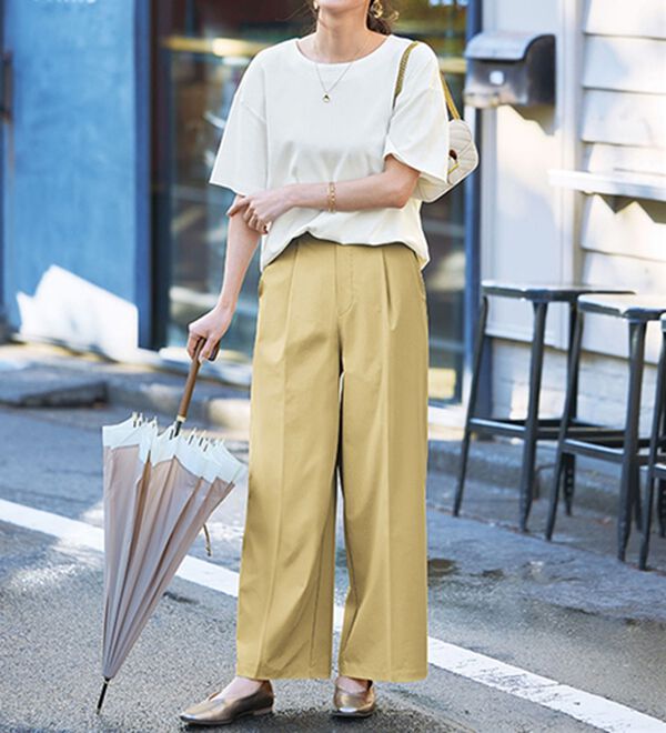 BELLUNA（ベルーナ）の「夏のお出かけに安心！はっ水＆ウォッシャブルパンツ（ワイドパンツ・ガウチョ）」｜詳細画像