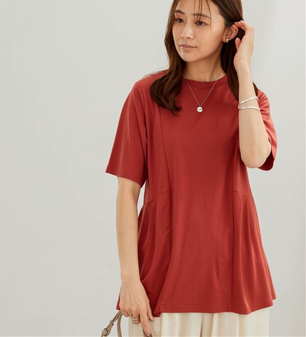BELLUNA（ベルーナ）の「【接触冷感】ヒンヤリ！サイドタック使いチュニック（チュニック）」｜詳細画像