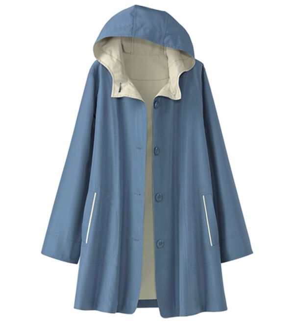 BELLUNA（ベルーナ）の「花粉対策！配色スプリングコート（ハーフコート）」｜ブルー／ベージュ