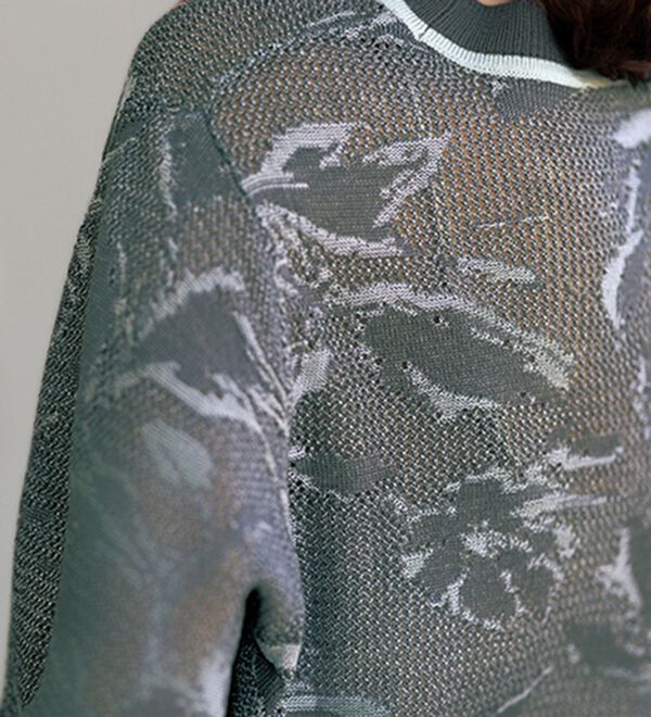 RANAN（ラナン）の「リーフ柄メッシュニット（ニット・セーター）」｜詳細画像