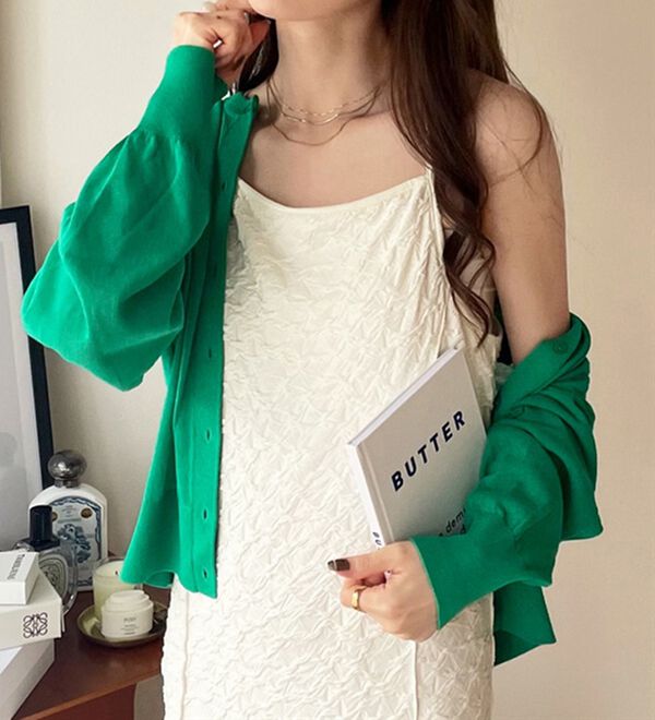 GeeRA（ジーラ）の「ぽこぽこカットジャカードキャミワンピース（その他ワンピース）」｜詳細画像