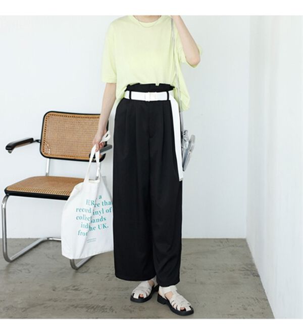 GeeRA（ジーラ）の「ベルト付ツイルパンツ（フルレングスパンツ）」｜詳細画像