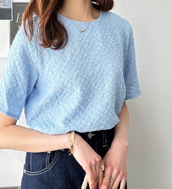 GeeRA（ジーラ）の「ふくれジャカードテクスチャーブラウス（ブラウス）」｜詳細画像