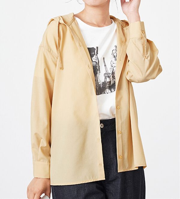 BELLUNA（ベルーナ）の「シアー素材フードデザインシャツ（シャツ）」｜詳細画像