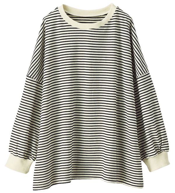 BELLUNA（ベルーナ）の「ゆったり体型カバー！ボーダープルオーバー（カットソー）」｜詳細画像