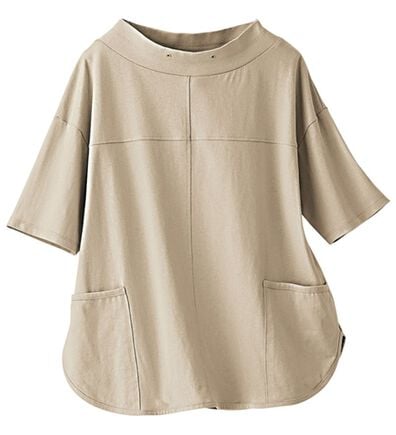 BELLUNA（ベルーナ）の「抗菌防臭綿１００％切替デザインプルオーバー（カットソー）」