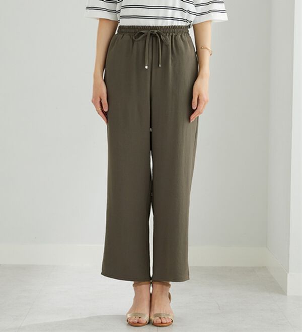 BELLUNA（ベルーナ）の「【快適Ｌａｂ．】お手入れ楽々ビンテージ調素材ワイドパンツ（ワイドパンツ・ガウチョ）」｜詳細画像