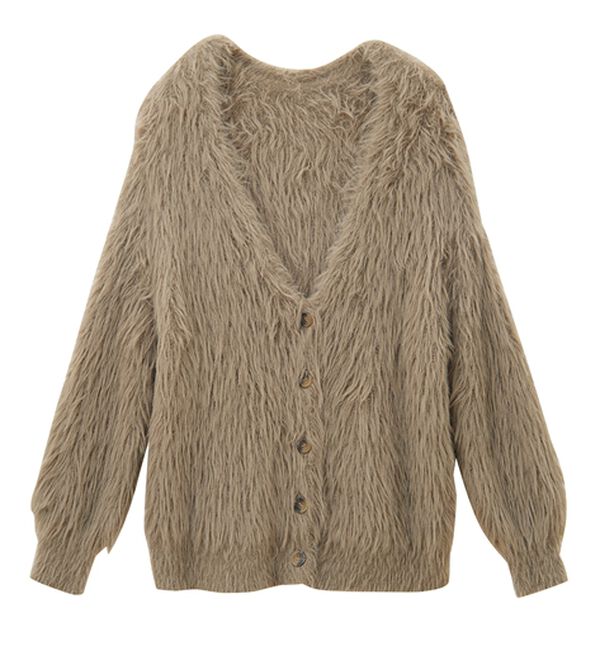 RANAN（ラナン）の「ロングフェザーシャギーオーバーカーデ（ニットカーディガン）」｜詳細画像