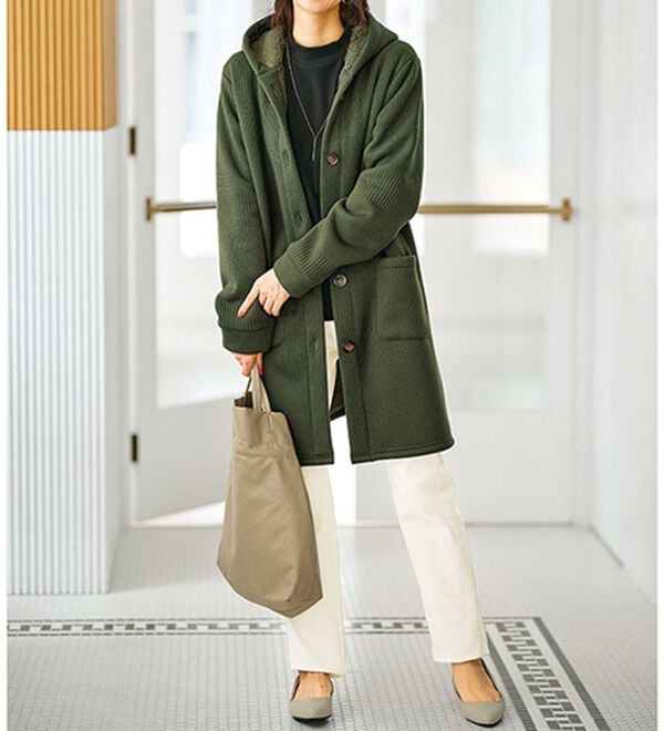 ボーダージャカード裏ボアカーディガン - ベルーナ【公式】