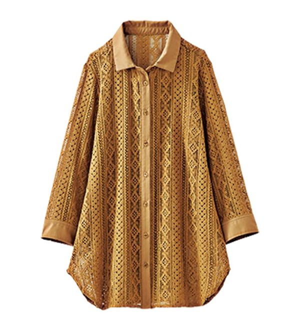 BELLUNA（ベルーナ）の「総レースデザインシャツチュニック（チュニック）」｜詳細画像