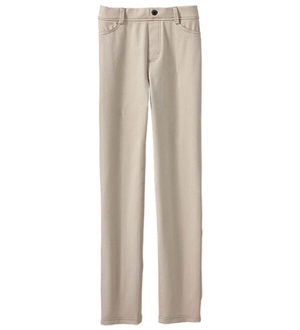 BELLUNA（ベルーナ）の「涼やか裏メッシュストレートパンツ（フルレングスパンツ）」｜ライトベージュ