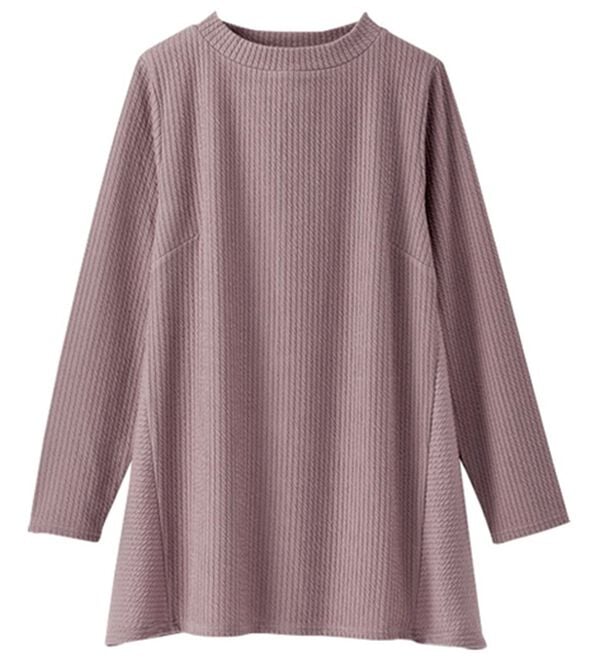 BELLUNA（ベルーナ）の「錯覚細見せ！テンセル（ＴＭ）繊維混チュニック（チュニック）」｜ローズグレー