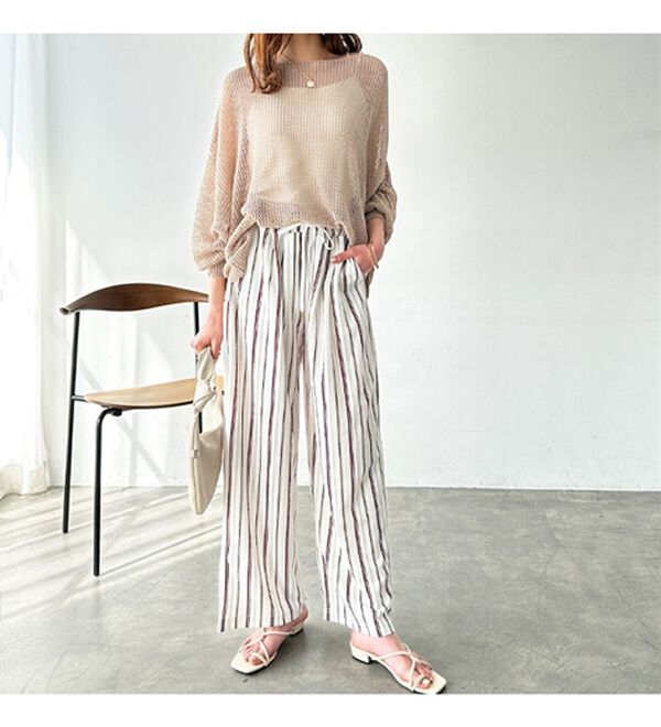 GeeRA（ジーラ）の「接触冷感！リラックスワイドパンツ（ワイドパンツ・ガウチョ）」｜詳細画像