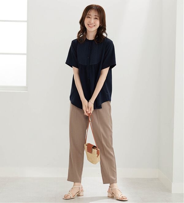 BELLUNA（ベルーナ）の「麻調素材美脚テーパードパンツ（テーパードパンツ）」｜詳細画像