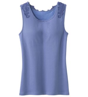 LAVIENNE（ラヴィエンヌ）の「カップ付バックレースタンクトップ（肌着・インナーウェア）」｜ブルー