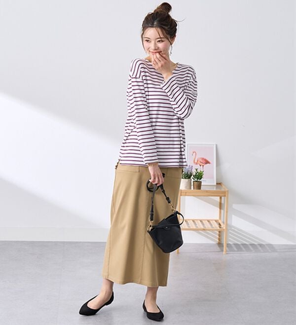 BELLUNA（ベルーナ）の「 ＜＆ｃｏｃｏｃｈｉ＞ハピネスコットン１００％ボーダープルオーバー（カットソー）」｜詳細画像