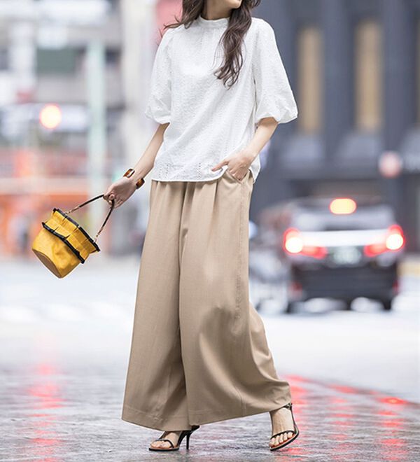 RANAN（ラナン）の「ひんやり！綿１００％ボリューム袖レースブラウス（ブラウス）」｜詳細画像