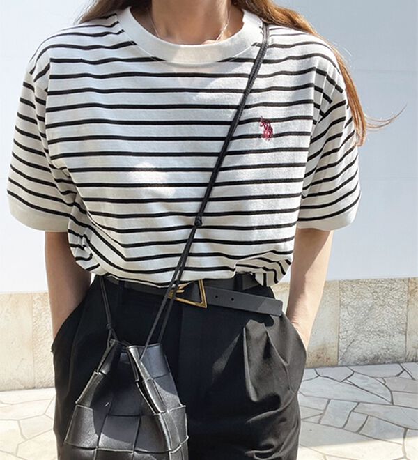 GeeRA（ジーラ）の「【ＵＳ．ＰＯＬＯ．ＡＳＳＮ】ライン配色Ｔシャツ（Tシャツ）」｜詳細画像