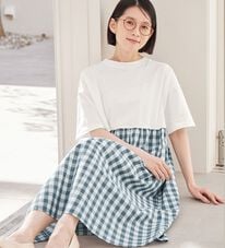 Viola e Viola（ヴィオラ エ ヴィオラ）の「さらひやりコーデ楽ちんドッキングワンピ―ス（ドッキングワンピース）」