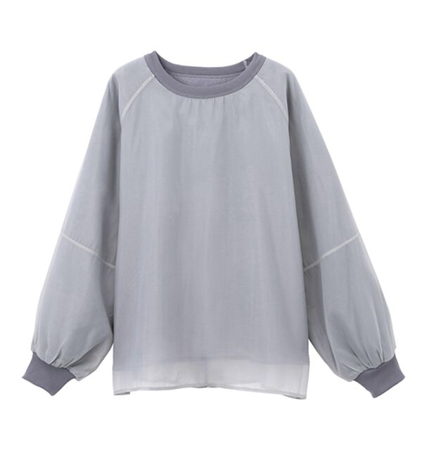 RANAN（ラナン）の「裏起毛シアー素材レイヤードスウェット（カットソー）」｜詳細画像