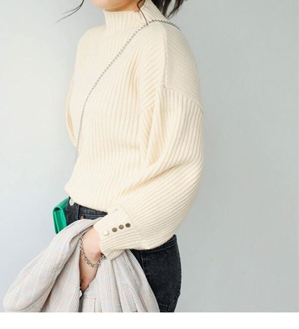 GeeRA（ジーラ）の「袖ボタンボトルネックリブニット（ニット・セーター）」｜詳細画像