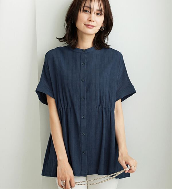 BELLUNA（ベルーナ）の「シアージャカード素材ペプラムチュニック（チュニック）」｜詳細画像