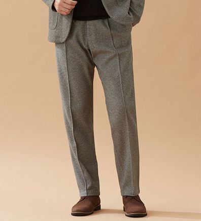 「ツイード調ストレッチパンツ（ビジネスパンツ）」
