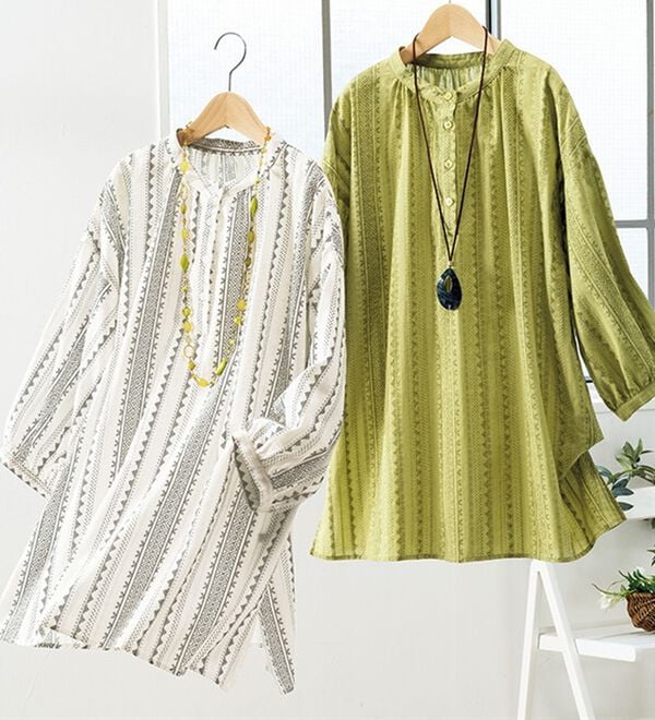 ルフラン（ルフラン）の「【２色組】クロスステッチ風ブラウス＜ローランス＞（ブラウス）」｜詳細画像