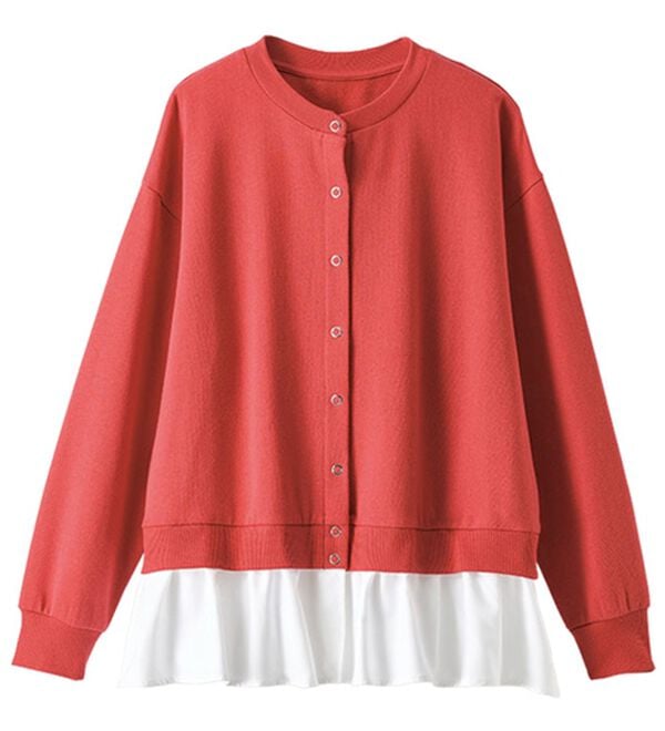 BELLUNA（ベルーナ）の「裏起毛素材ドッキングカーディガン（その他カーディガン）」｜詳細画像