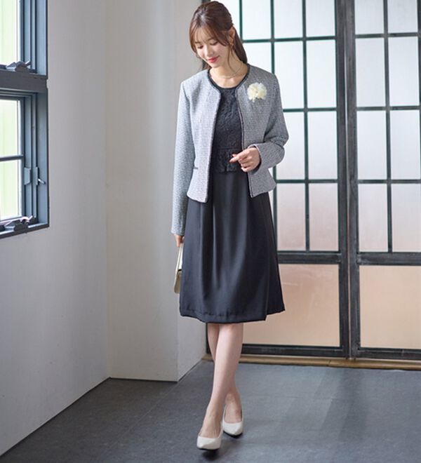 GeeRA（ジーラ）の「【入卒式/セレモニー】ツイード着回し５点セットスーツ　２ジャケット＆パンツ＆ワンピ（その他スーツ）」｜詳細画像