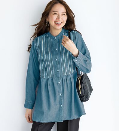 BELLUNA（ベルーナ）の「ペプラム切替でスタイルアップ！デニムチュニック（チュニック）」