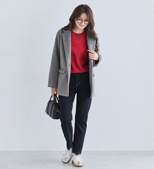 Pierrot（ピエロ）の「【ストレッチ素材】大人のためのゆるテーパードデニムパンツ（フルレングスパンツ）」｜詳細画像