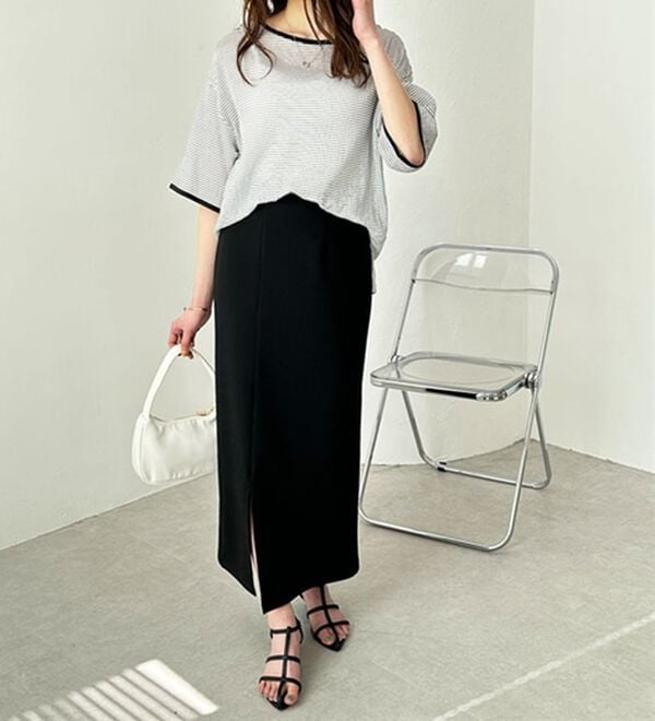 GeeRA（ジーラ）の「楽ちん！滑らか美ラインダンボールナロースカート（ロングスカート）」｜詳細画像