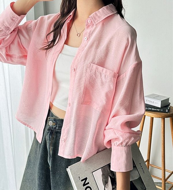 クラネ 21SS スウィッチシアーシャツ 長袖 1 ピンク /BD ■OS CLANE - シースルーシャツ - SWITCH SHEER SHIRT - PINK | ADDICT WEB SHOP