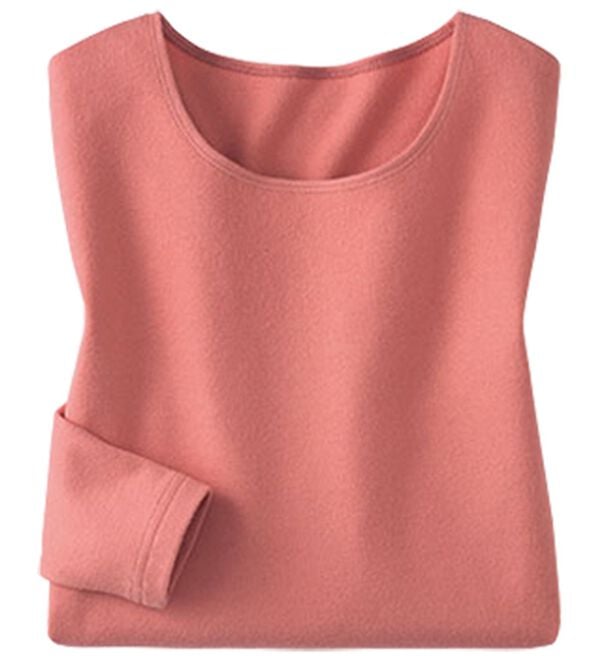 LAVIENNE（ラヴィエンヌ）の「超・暖　吸湿発熱　素肌よろこぶ綿１００％あったかインナー　クルーネックインナー（肌着・インナーウェア）」｜詳細画像