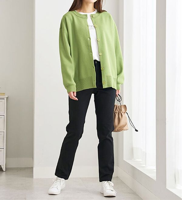 BELLUNA（ベルーナ）の「静電防止！蓄熱綿サテンストレッチカラーパンツ（フルレングスパンツ）」｜詳細画像