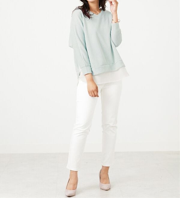 BELLUNA（ベルーナ）の「ラメ調レイヤード風プルオーバー（カットソー）」｜詳細画像