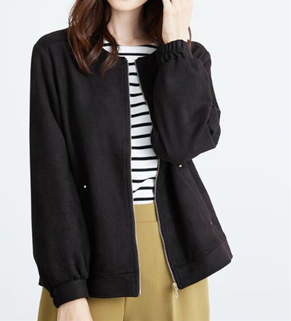 BELLUNA（ベルーナ）の「スエード調素材ノーカラージャケット（ノーカラージャケット）」｜詳細画像