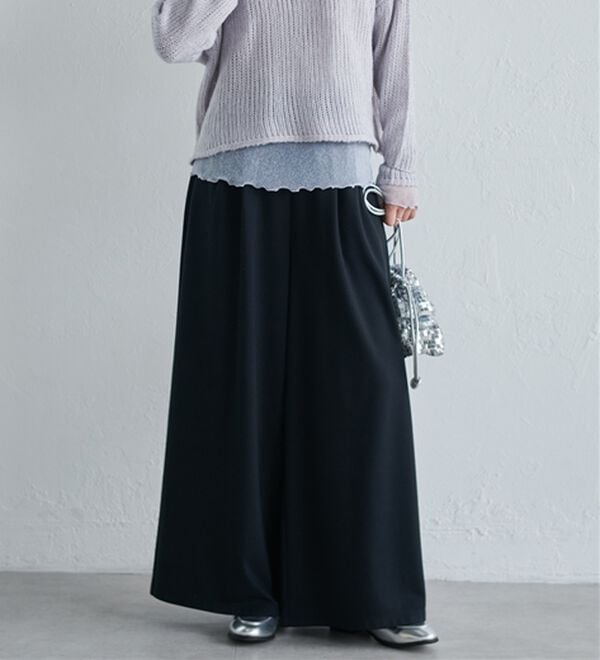 RANAN（ラナン）の「柔らかあったか！裏起毛ロングフレアガウチョパンツ（フルレングスパンツ）」｜詳細画像