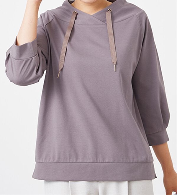 BELLUNA（ベルーナ）の「ヒンヤリ綿混ワイドネックプルオーバー（カットソー）」｜詳細画像