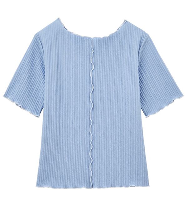 GeeRA（ジーラ）の「前後２ＷＡＹ配色メロー５分袖カットソー（カットソー）」｜詳細画像