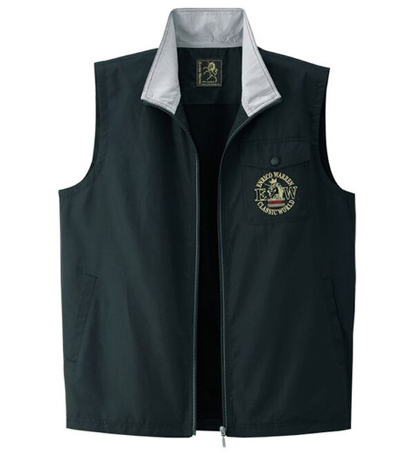 「ブランドデザイン裏メッシュベスト（メンズベスト）」｜ブラック